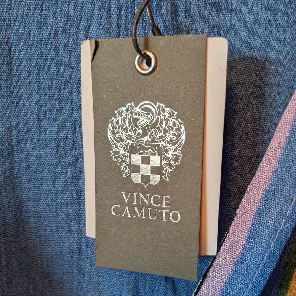 ❌SOLD❌.                    NWT Vince Camuto Floral Blue Purple Kimono Open Front - Picture 7 of 10